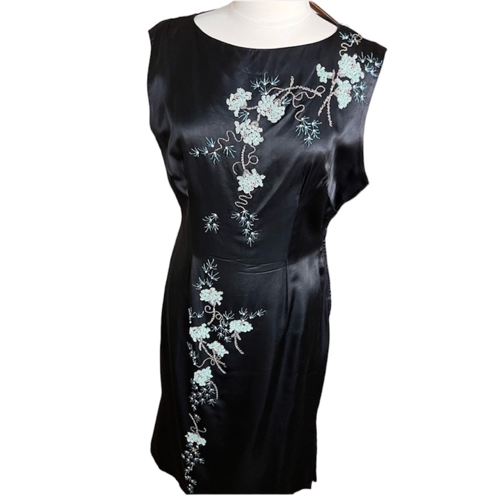 VINTAGE Satin Beaded Dress